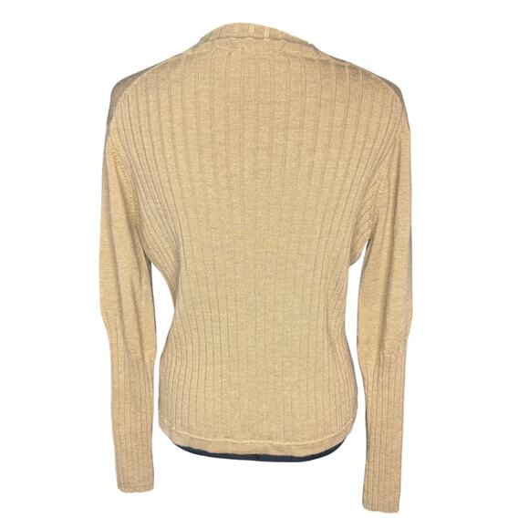 Nike Golf Women's sz Large Tan V-Neck Long Sleeve Knit Sweater Wool Blend - Picture 2 of 9